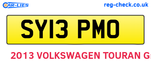 SY13PMO are the vehicle registration plates.