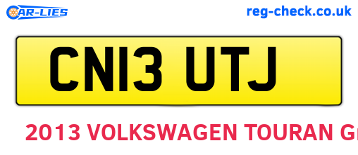 CN13UTJ are the vehicle registration plates.