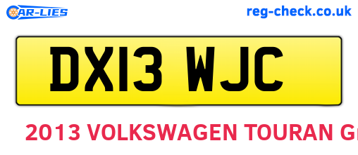 DX13WJC are the vehicle registration plates.