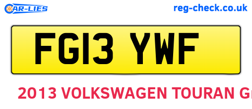 FG13YWF are the vehicle registration plates.