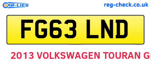 FG63LND are the vehicle registration plates.