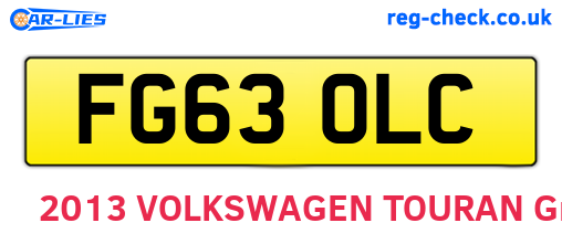 FG63OLC are the vehicle registration plates.