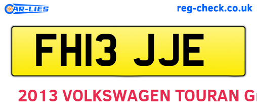 FH13JJE are the vehicle registration plates.