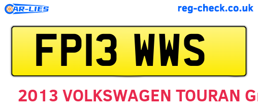 FP13WWS are the vehicle registration plates.