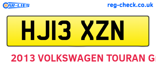 HJ13XZN are the vehicle registration plates.