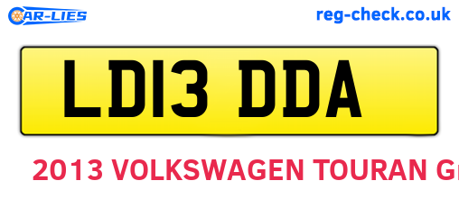 LD13DDA are the vehicle registration plates.