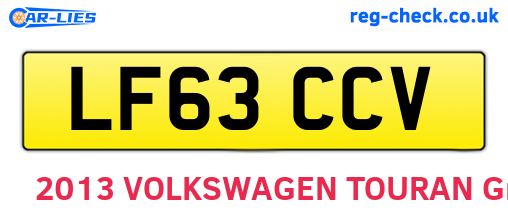 LF63CCV are the vehicle registration plates.