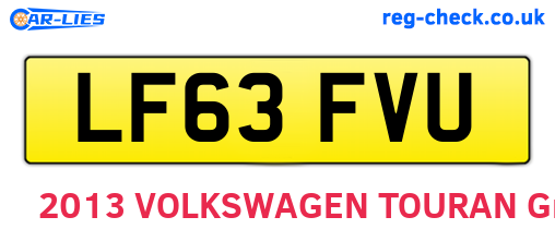 LF63FVU are the vehicle registration plates.