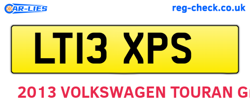 LT13XPS are the vehicle registration plates.