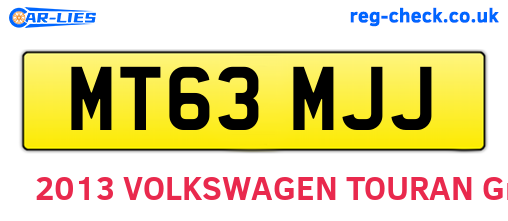 MT63MJJ are the vehicle registration plates.