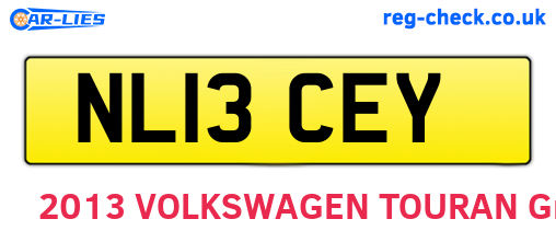 NL13CEY are the vehicle registration plates.