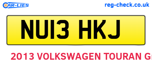 NU13HKJ are the vehicle registration plates.