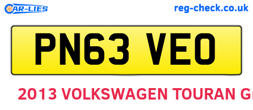 PN63VEO are the vehicle registration plates.