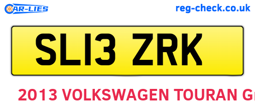 SL13ZRK are the vehicle registration plates.