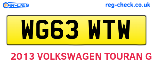 WG63WTW are the vehicle registration plates.