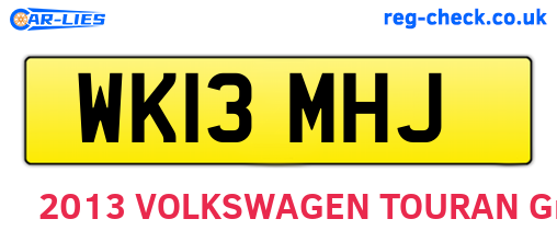 WK13MHJ are the vehicle registration plates.