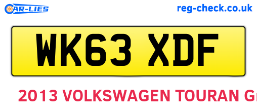WK63XDF are the vehicle registration plates.