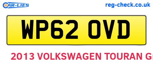 WP62OVD are the vehicle registration plates.