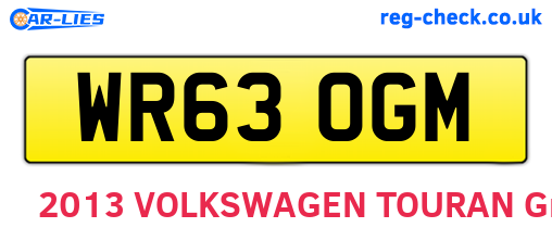 WR63OGM are the vehicle registration plates.