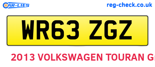 WR63ZGZ are the vehicle registration plates.