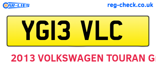 YG13VLC are the vehicle registration plates.