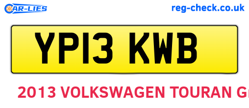 YP13KWB are the vehicle registration plates.