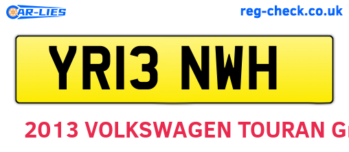 YR13NWH are the vehicle registration plates.