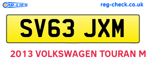 SV63JXM are the vehicle registration plates.