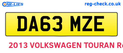 DA63MZE are the vehicle registration plates.