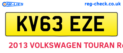 KV63EZE are the vehicle registration plates.