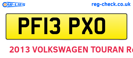 PF13PXO are the vehicle registration plates.