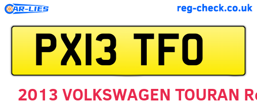 PX13TFO are the vehicle registration plates.