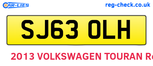 SJ63OLH are the vehicle registration plates.