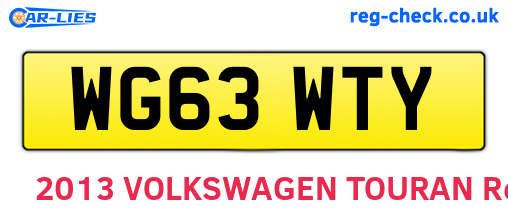 WG63WTY are the vehicle registration plates.