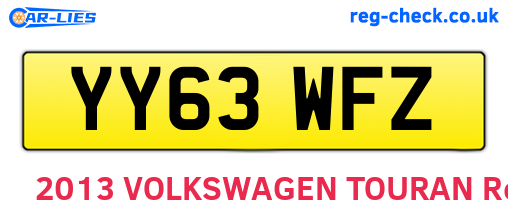 YY63WFZ are the vehicle registration plates.