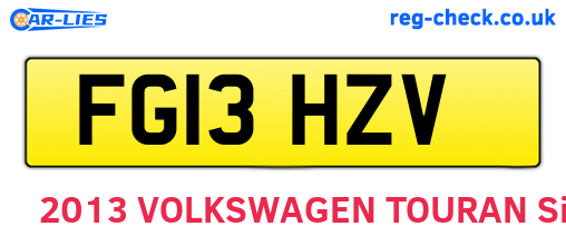 FG13HZV are the vehicle registration plates.