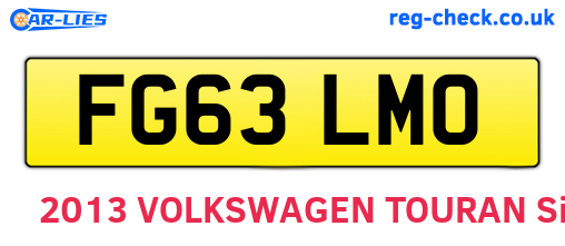 FG63LMO are the vehicle registration plates.