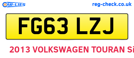 FG63LZJ are the vehicle registration plates.