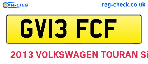 GV13FCF are the vehicle registration plates.