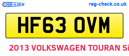 HF63OVM are the vehicle registration plates.