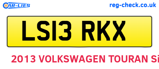 LS13RKX are the vehicle registration plates.