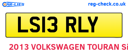 LS13RLY are the vehicle registration plates.
