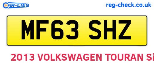 MF63SHZ are the vehicle registration plates.