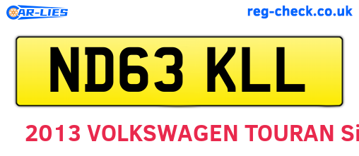 ND63KLL are the vehicle registration plates.