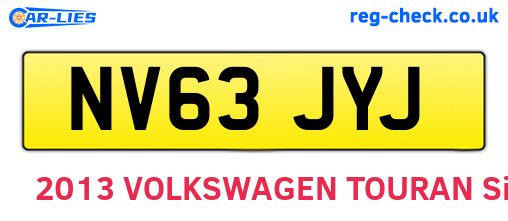 NV63JYJ are the vehicle registration plates.