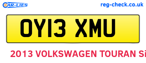 OY13XMU are the vehicle registration plates.