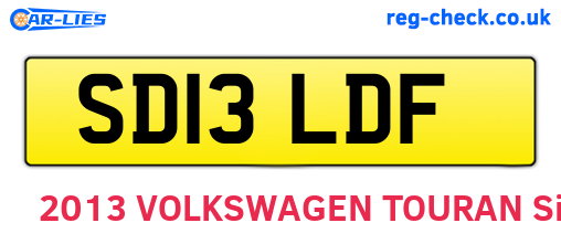SD13LDF are the vehicle registration plates.