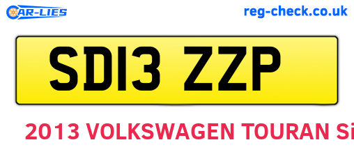 SD13ZZP are the vehicle registration plates.