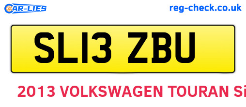 SL13ZBU are the vehicle registration plates.