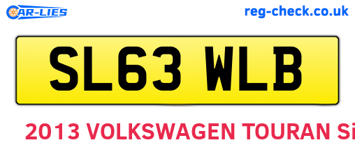 SL63WLB are the vehicle registration plates.